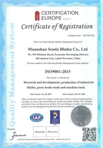CHINA Senda Group Co.，Ltd Certificações